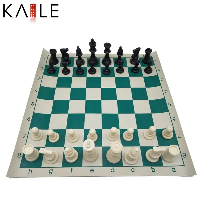 Hot Sell Large Portable Smart Game Chess Set 9.7cm king Height Pu Chess Board Plastic Chess Pieces Outdoor Board Game