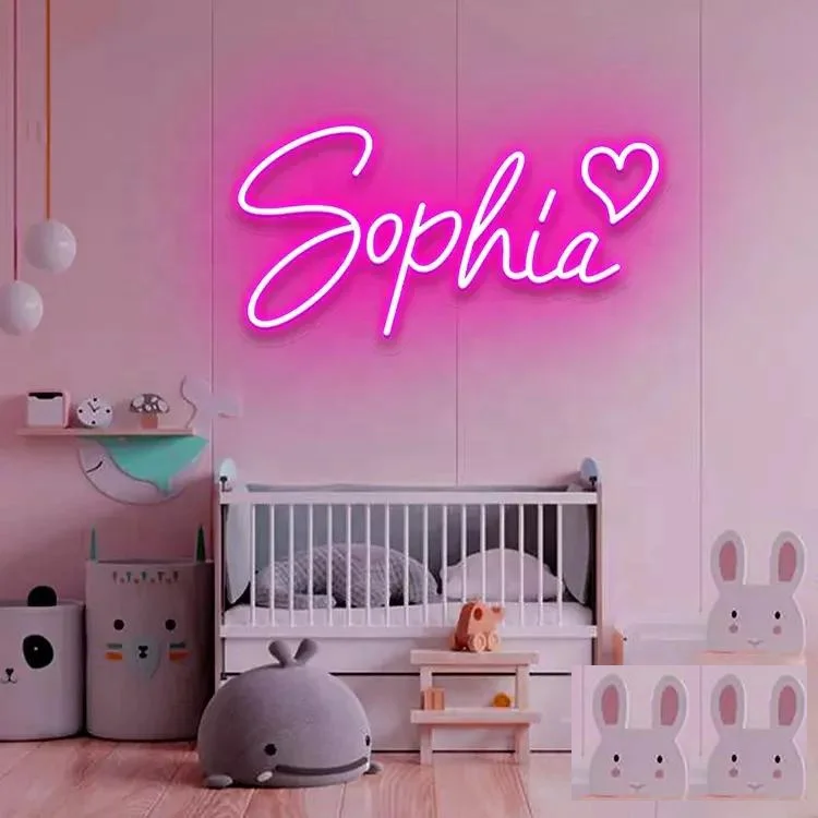

Free design No MOQ 1 set to start Custom name Neon light personalized gift light up sign for bedroom wall decoration