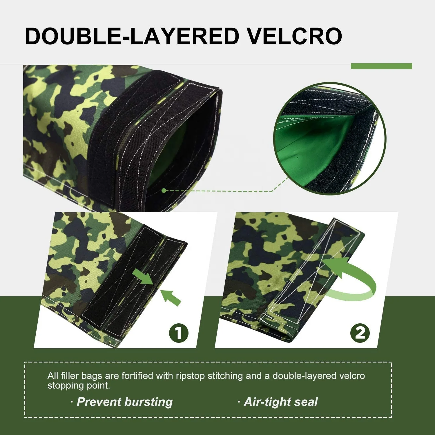 Heavy Duty Camo Workout Fitness Sandbag With Adjustable Filler Bags