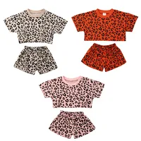 

Wholesale 2020 boys girls sets summer kids leopard 2pcs suits clothing Set