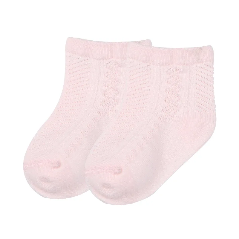 

Pure color combed cotton breathable mesh baby socks summer baby children socks