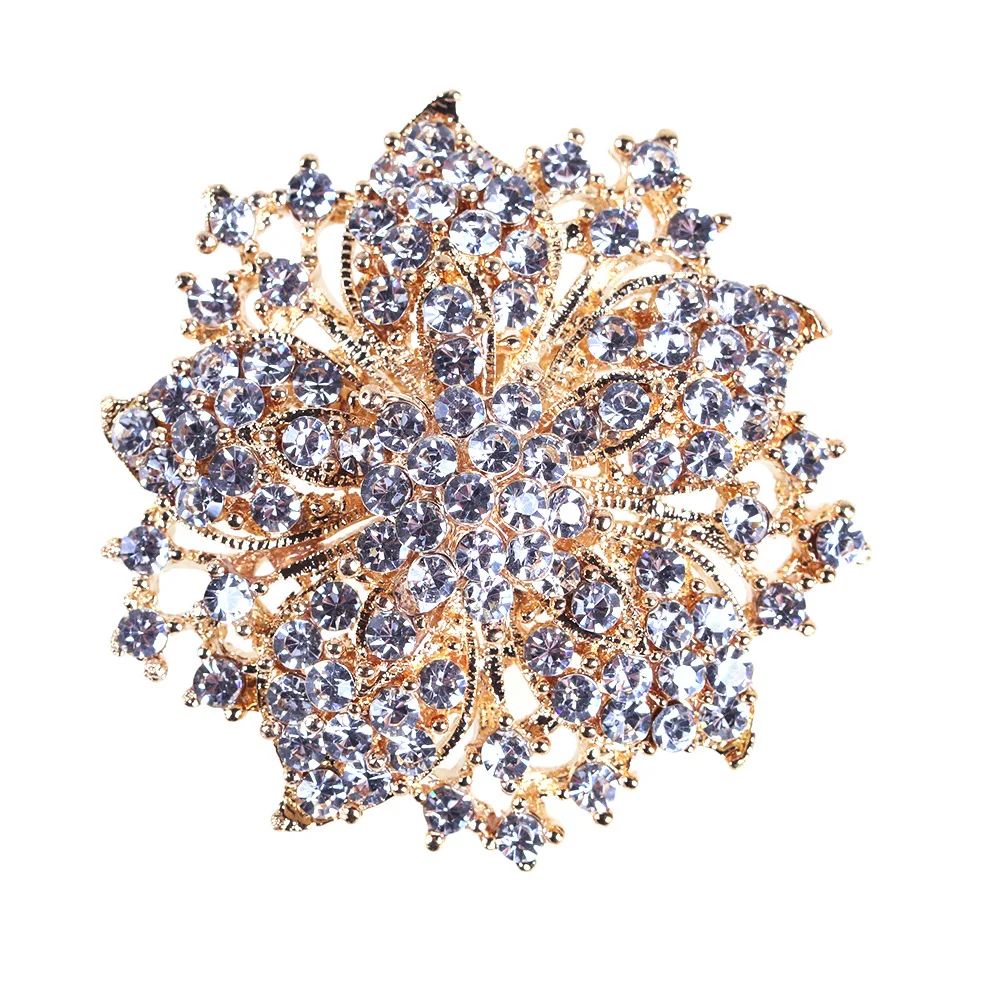 

Jachon Luxurious diamond brooch hot sale bauhinia brooch multi color crystal brooch, As picture