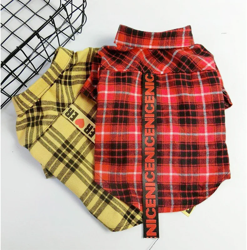 

New Design popular pet clothes cotton plaid cat shirt dog clothes