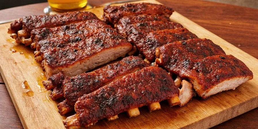 Beautifully plated ribs with sides