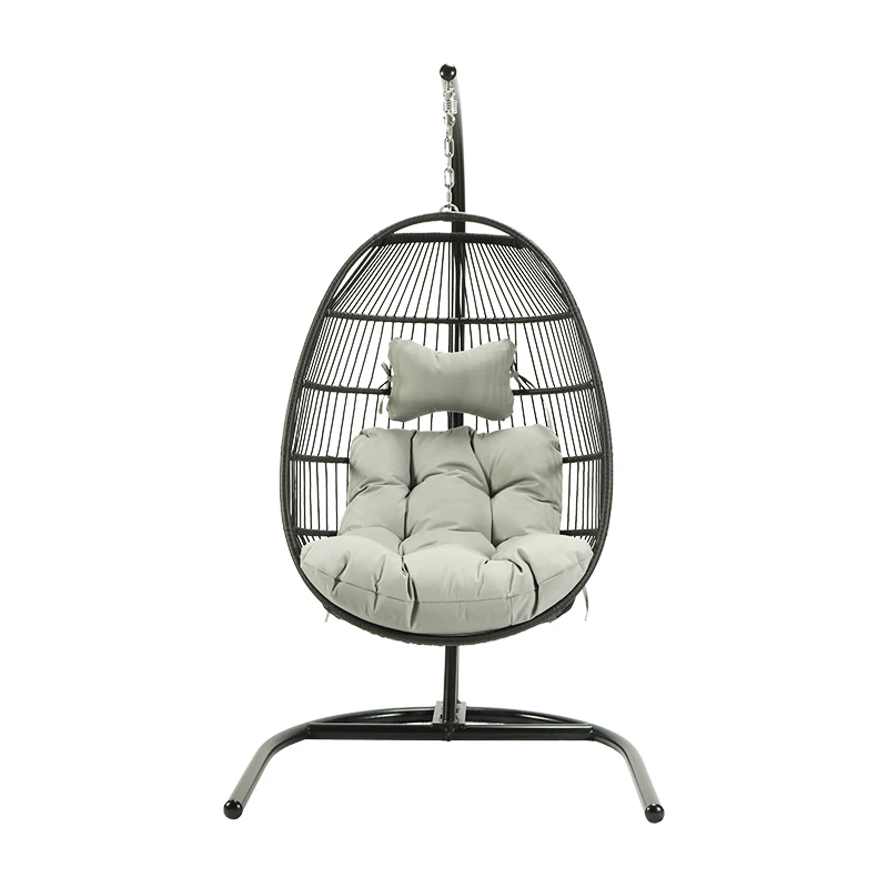 

Waterproof Garden Patio Hanging Rattan Swing Egg Chair with Stand