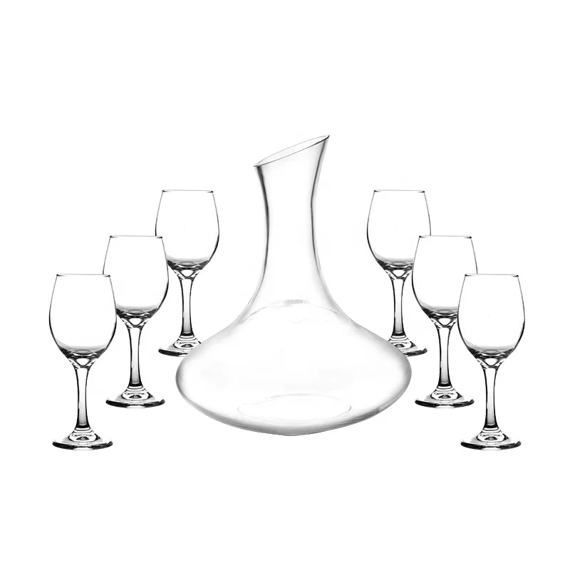 

Garbo glassware new arrival 7pcs wine glass drinking set glass wine decanter set for hotel stemware set barware, Customer request