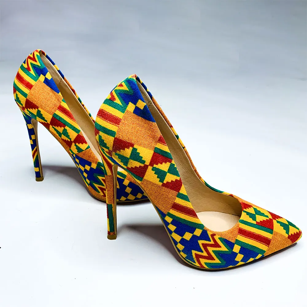 

Shenbolen African Print Shoes New Design Colorful Wholesale Shoes For Ladies, As pics