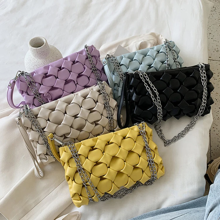 

Woven Clutch Handbags Ladies Luxury Outdoor Pu Shoulder Armpit Bag