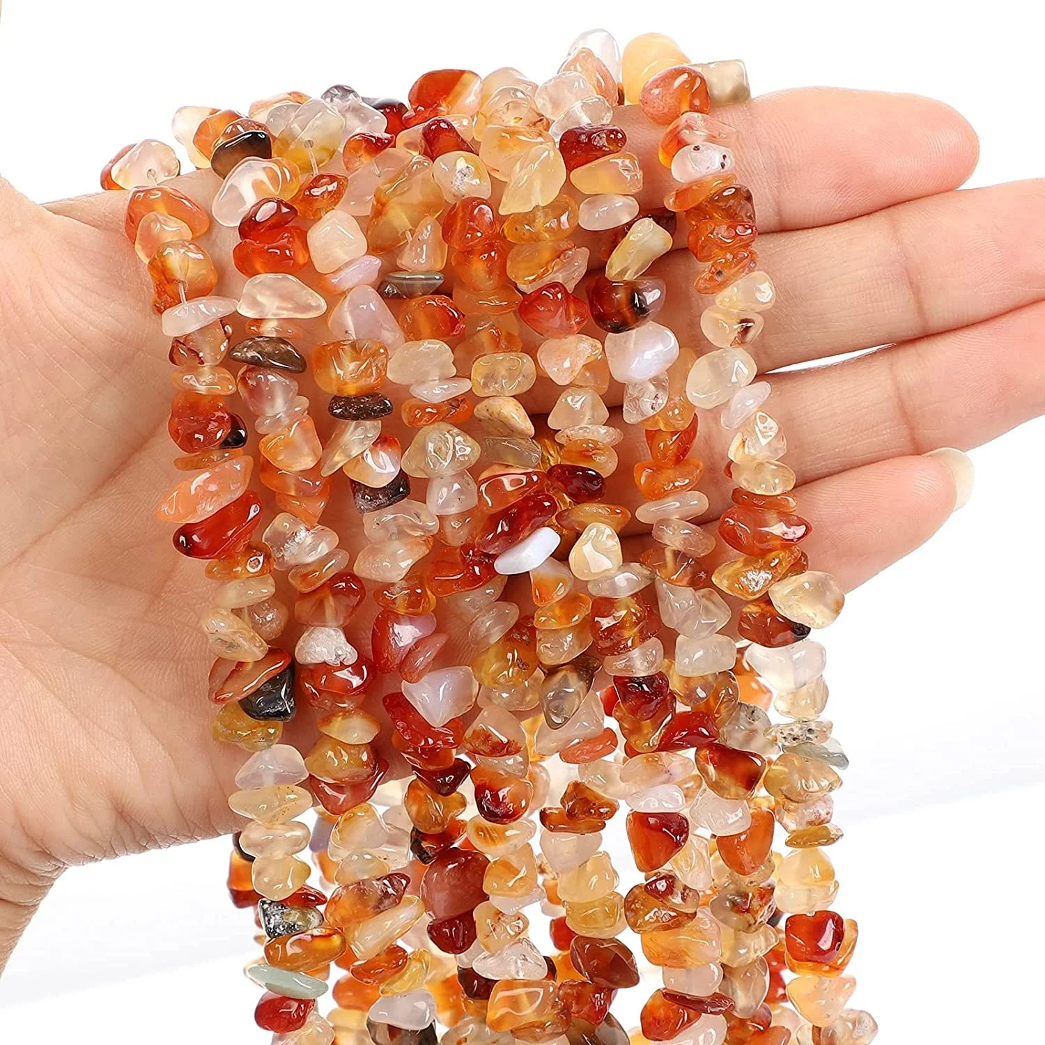 

Crystals Stone Beads for Jewelry Making,Natural Red Agate Chip Stone Beads,5-8 MM Irregular Gemstones Bulk Sales