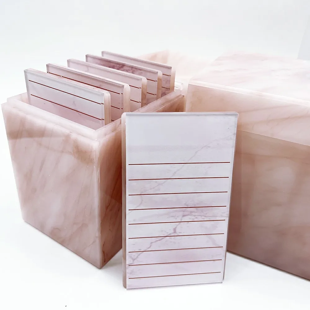 

Wholesale Custom logo Dustproof Lash Storage Box Lash Pallet Acrylic Pink Marble Display Lash Box Acrylic Eyelash Organizer