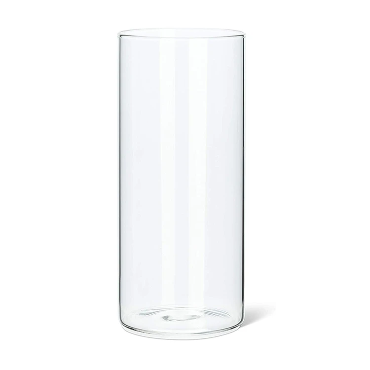 

Custom Blown Round Clear Pyrex Borosilicate Clear Glass Vase /Glass Cylinder Vase