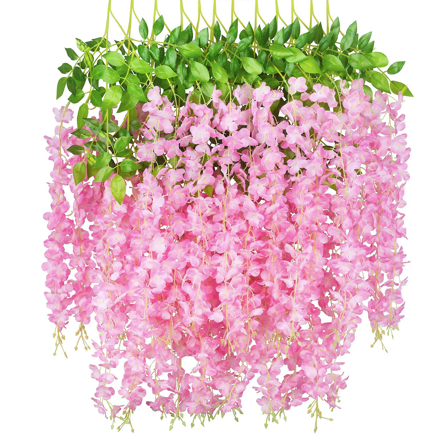 

Ready to ship Artificial Flower Garland hanging vine pink wisteria for Wedding Garden Home Wall decor