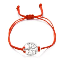 

Women Men Couple Jewelry Gift Adjustable Wax Rope Red String Bracelet Life Of Tree Charm Bracelets