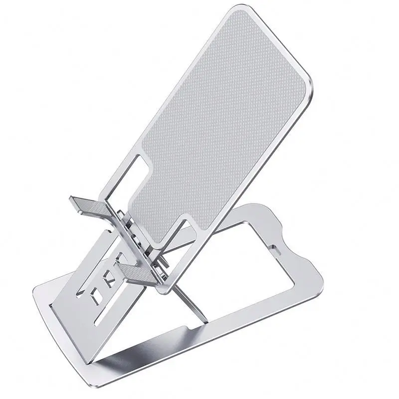 

Foldable aluminum alloy metal phone stand holder HOPdq universal aluminium rotatable cell phone holder, Gray,silver