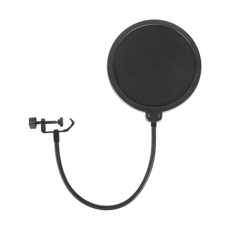 

popular filter double-layer U special Noise Cancelling large recording microphone pop filter, Black
