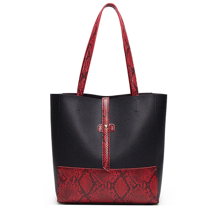 

2021 Designer Luxury Pu Snakeskin Leather Luxury Women hand bags Shoulder Bag lady Tote leather Handbag Wholesale