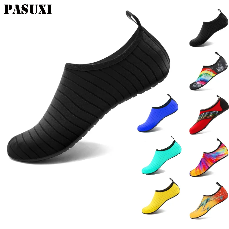 

PASUXI Water Shoes for Womens and Mens Summer Barefoot Shoes Quick Dry Aqua Socks for Beach Swim Yoga Exercise Aqua Shoes, As picture