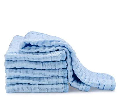 

Super Soft 100% Organic Absorbent Muslin Newborn Baby Bibs Bandana soft cotton burp cloth, Blue/pink/white