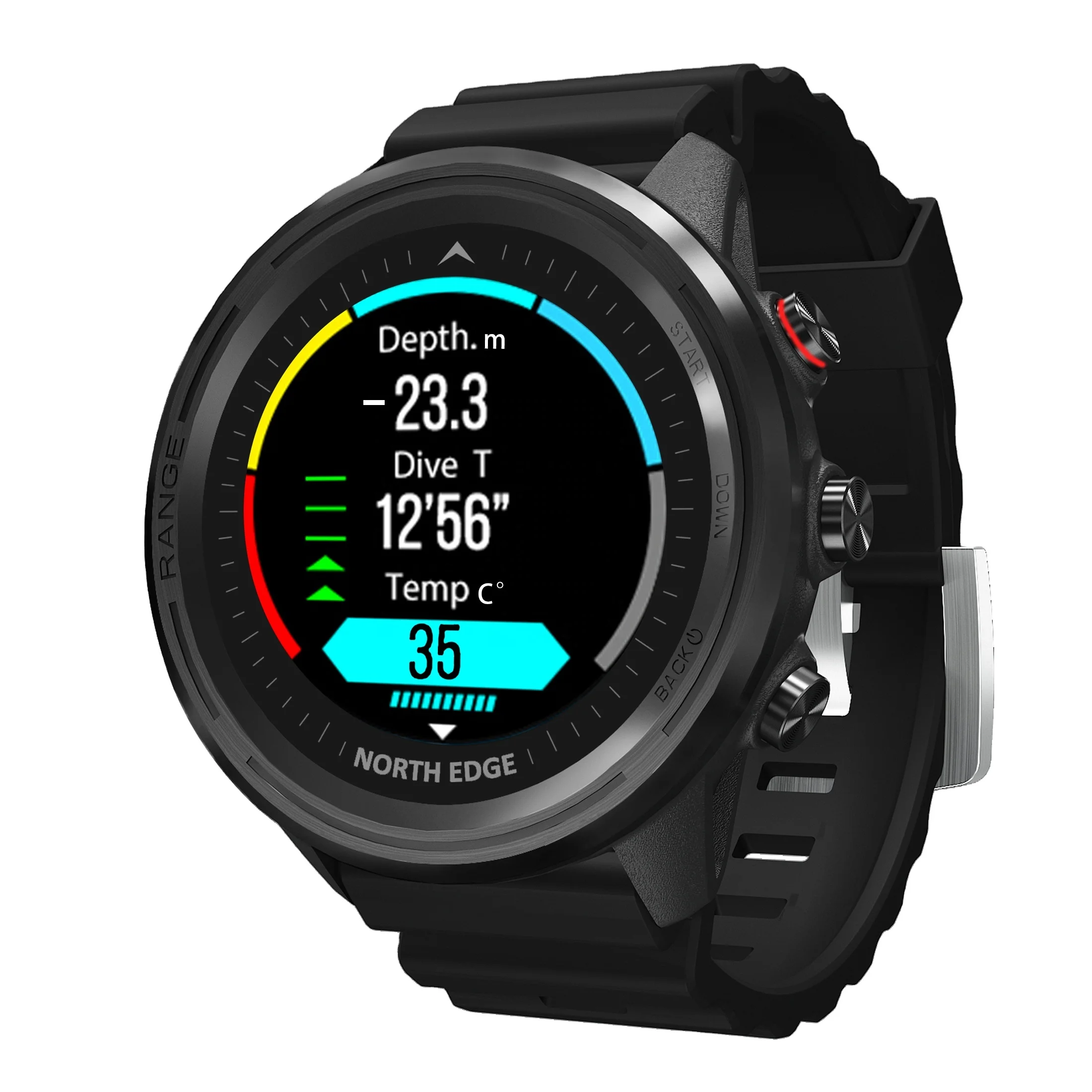 

NORTH EDGE Men Smart Watch GPS Men's Altitude Barometer Compass Waterproof Diving 50M Full Touch Fitness Outdoor Watch