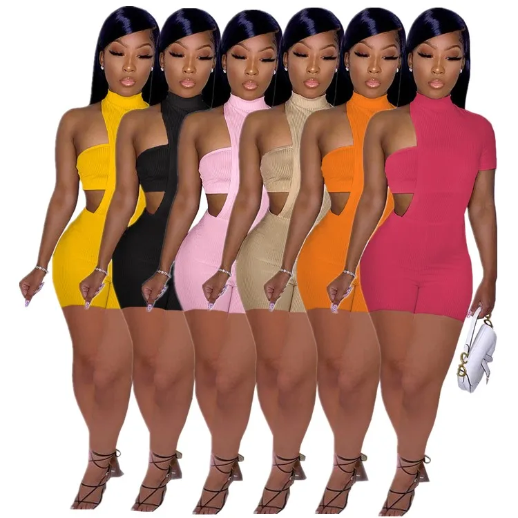 

XM-1182 Women'S Fashion Asymmetrical Hole Strip Wrapped Chest Two-Piece Pants