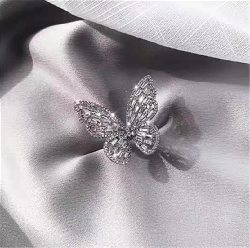 

Hot Selling Butterfly Jewelries Adjustable Zircon Women's Butterfly Ring