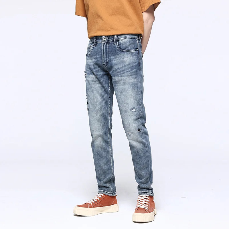 

New autumn winter pants classic loose man jean fashion ripped denim jeans, Picture color