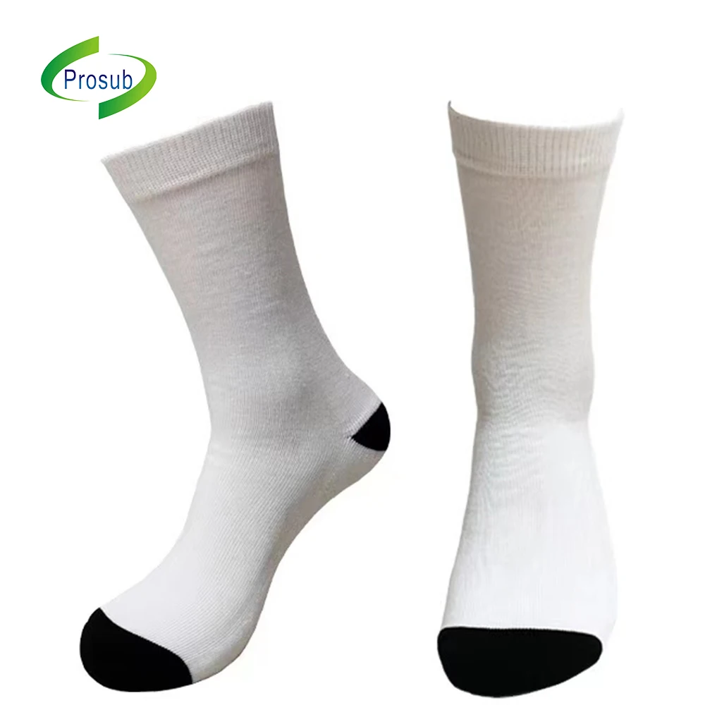 

Prosub Custom Sublimated Sock Printed Polyester Socks For Sublimation Stockings White Athletic Blank Sublimation Socks