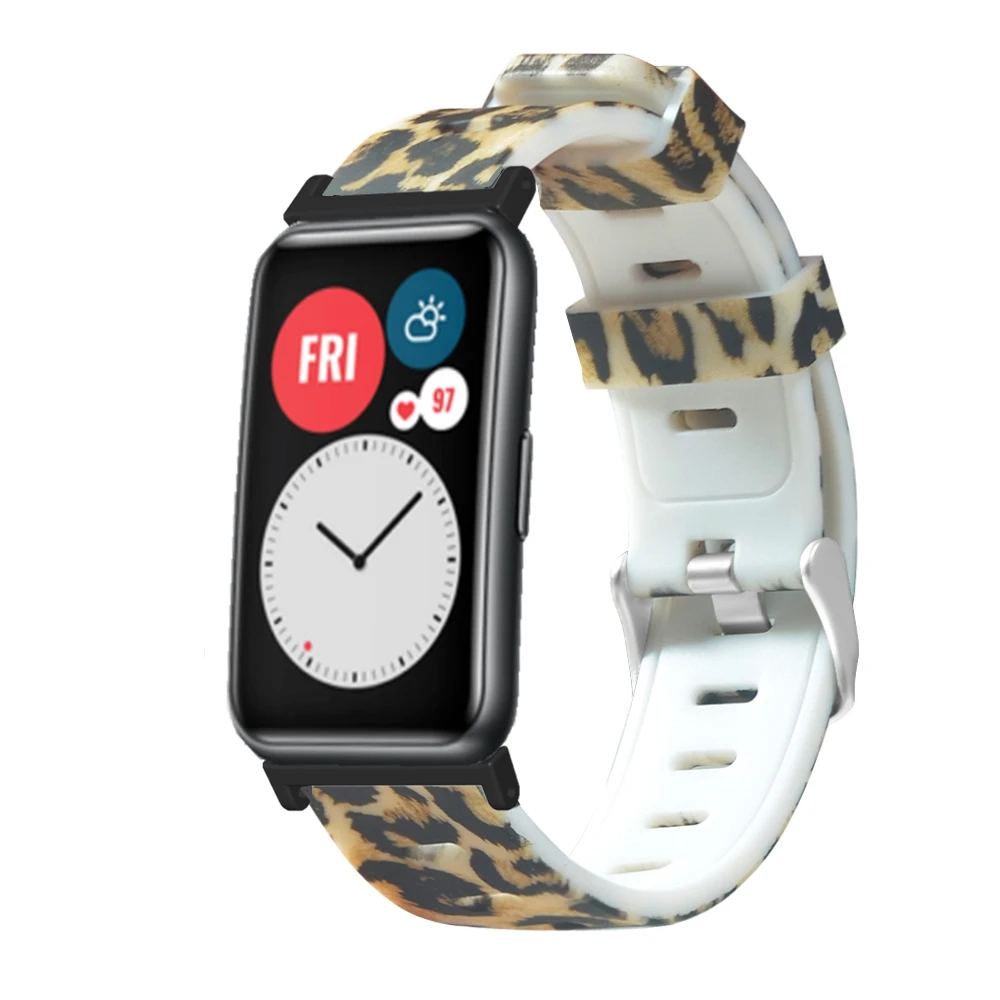

2021 Hot Sale Leopard Flower Printed Silicone Sport Watch Band  Watch Band Straps
