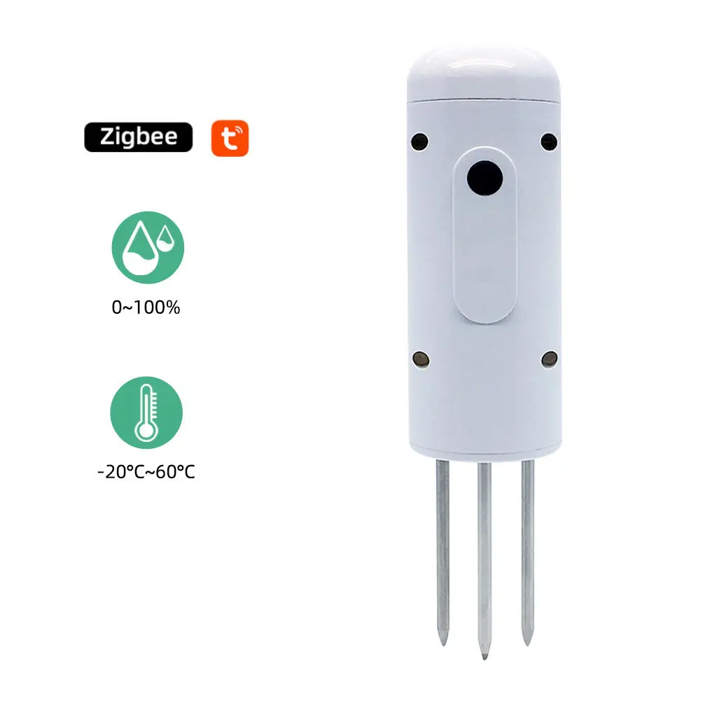 

Smart Tuya Zigbee 3.0 IP67 range 0-100% Temperature Sensor Detector Tester Humidity Soil Moisture Meter