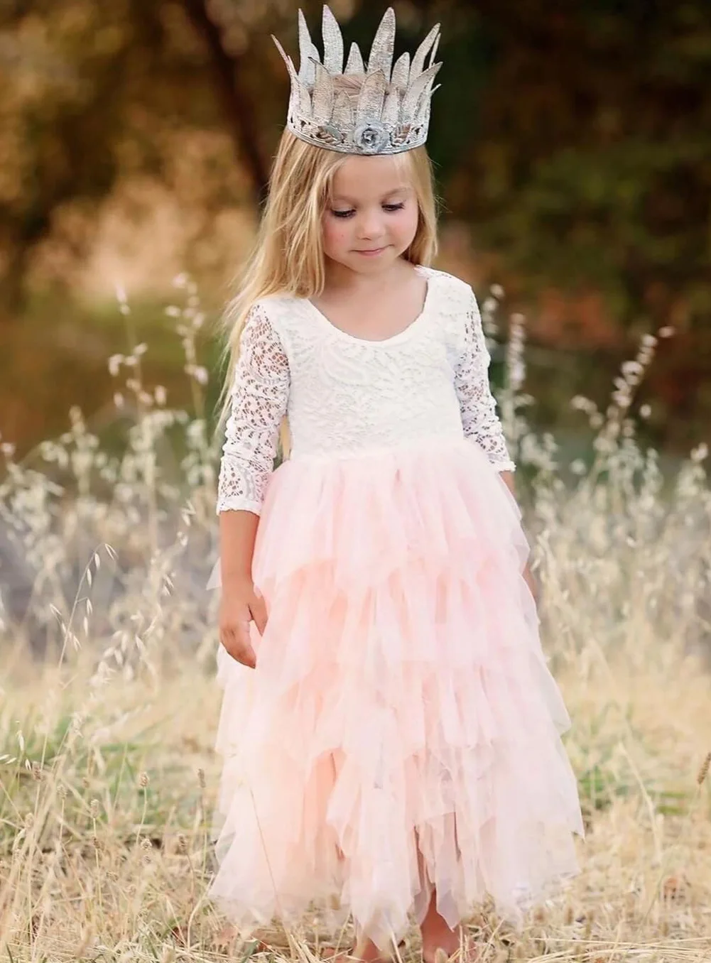 Little Girls Lace Backless Dress Baby Flower Girl Princess Lace Back ...