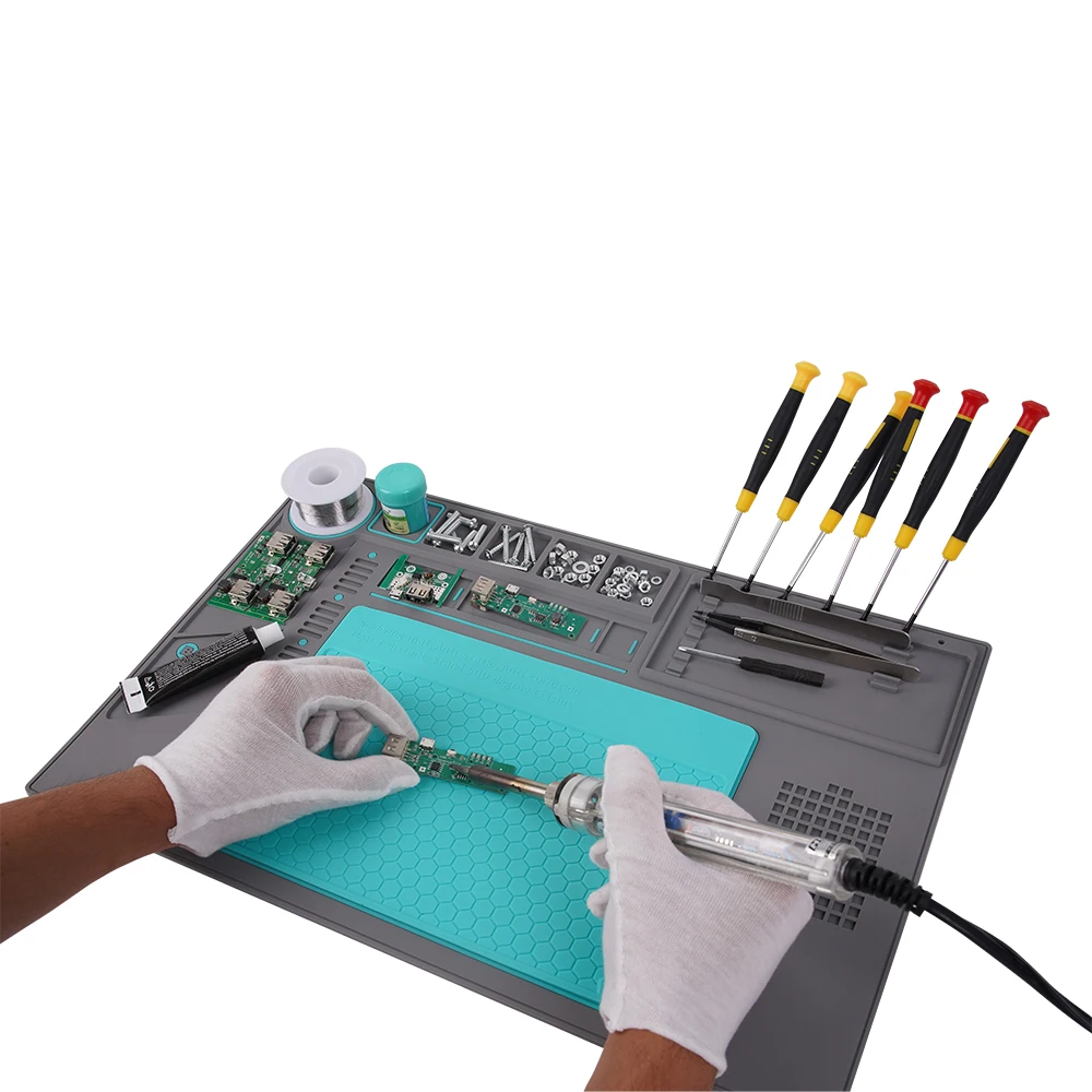 

Customized Magnetic Heat Resistant Eco Electronic Mobile Repairing Mat Custom Repair Mat With Pen For Phone Repair