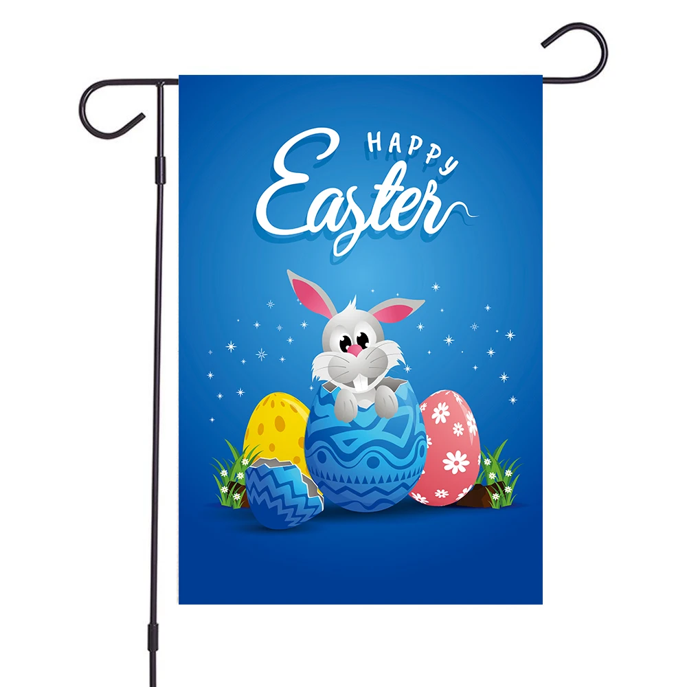 

Happy Easter Day Garden Flag Double Sided Easter Rabbit Flag for Outdoor Yard & Home Decorations, Shown