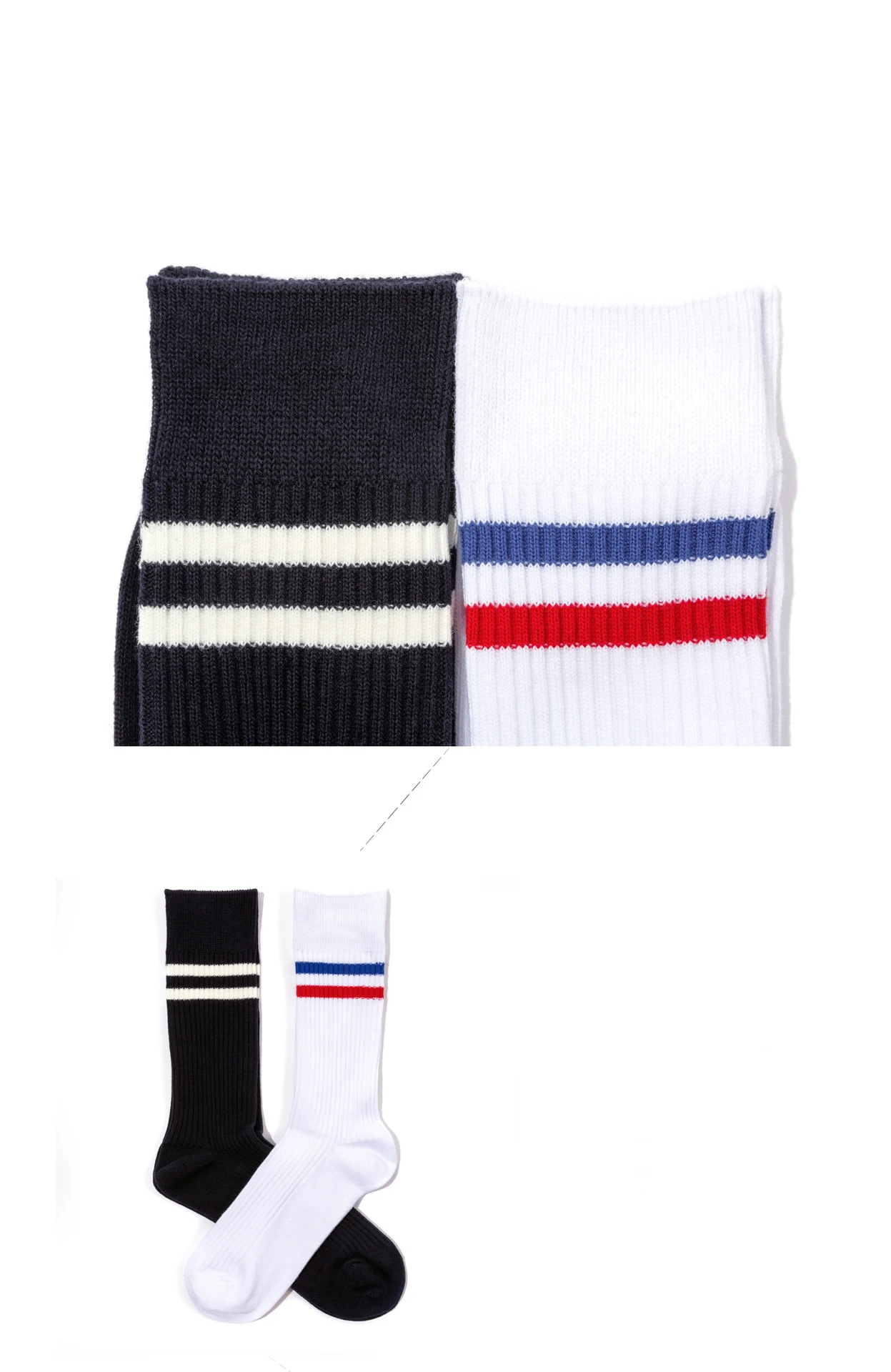 Wholesale Blank White Stripe Casual Sport Crew Socks For Men Buy