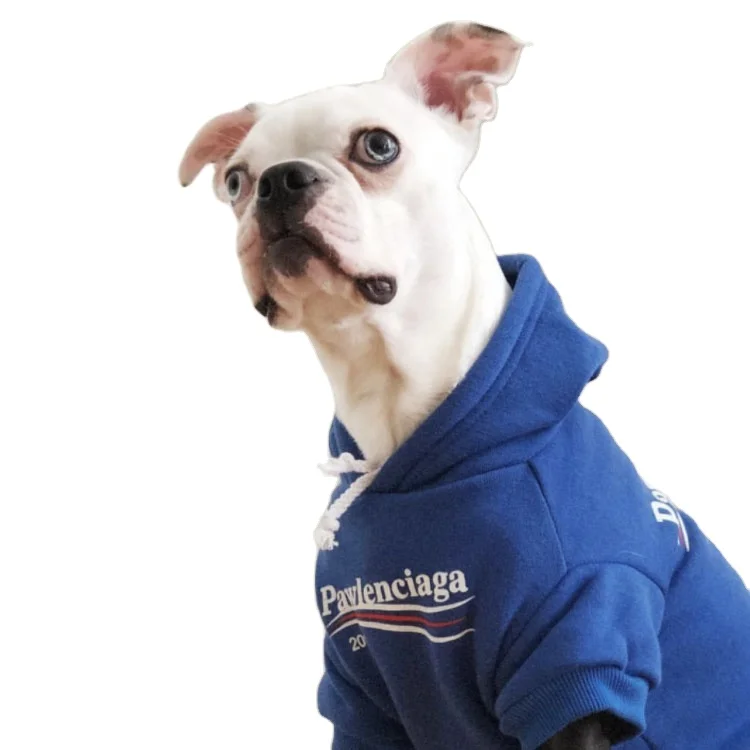 

China factory wholesale hot selling famous spring dog clothes hoodies pet sports clothing, Blue