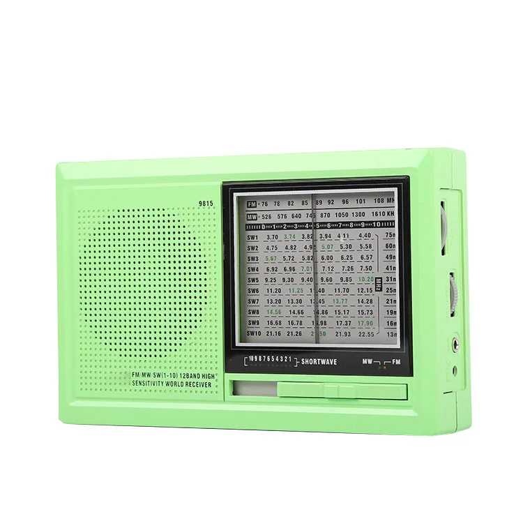 

High sensitivity receiving Built in Speaker Multi Band Radio Am Fm Sw1-10 12 Band Radio, Black/white/silver/orange