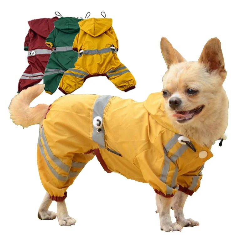 

Pet clothes reflective raincoat small dog raincoat, As picture