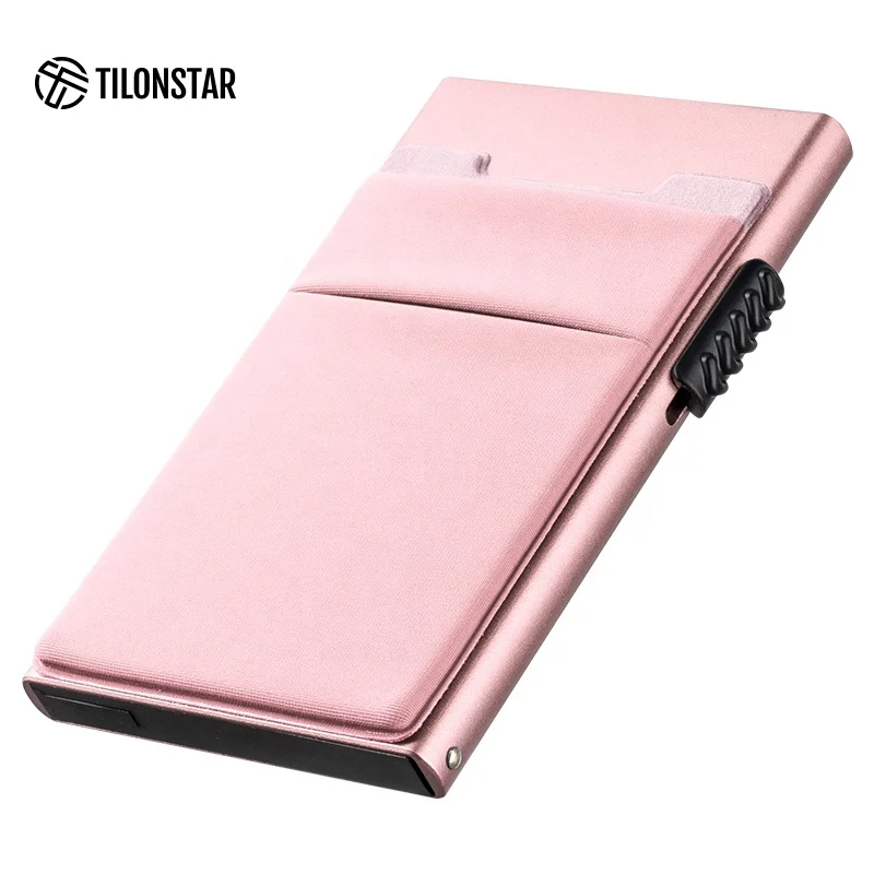 

2022 Pop-Out Rfid Credit Cards Holder Wallet Card Case Slim Aluminum Wallet Pop Up Wallets Card Protector