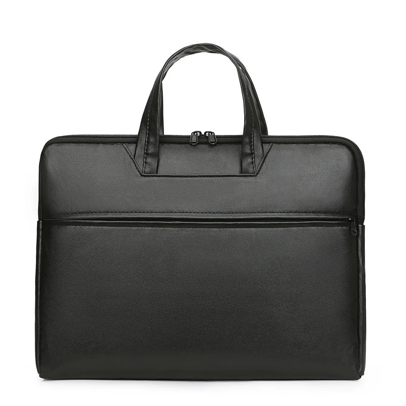 

Luxury Travel PU Leather Messenger Black Briefcase Sling Office Mens Business Shoulder Laptop Bag Men Logo for 15 6 Inch, Blue,black