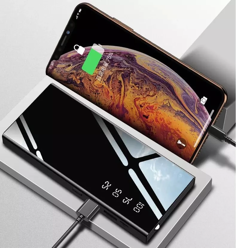 
2019 New Design Mirror Mobile Power Bank 10000 mAh with LED Digital Display 