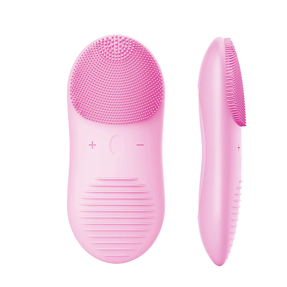 

USB Wireless IPX7 Face Cleansing Brush Amazon Popular Mini Size Electric Silicone Facial Cleansing Brush, Pink,blue,black,rose red