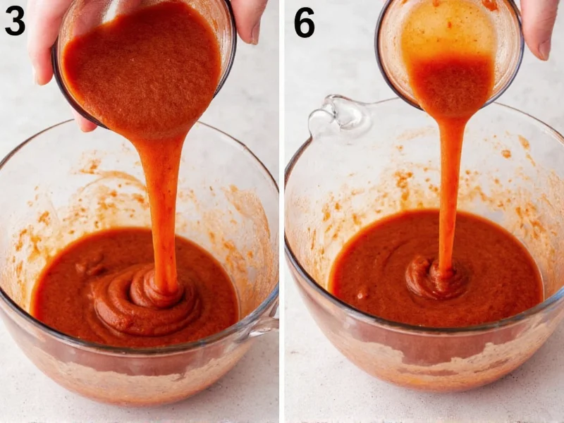 Step by step burger sauce mixing process