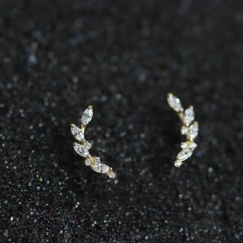 

2022 NEW INS Best Selling 925 Sterling Silver Leaf Shape gold plated stud earring for women