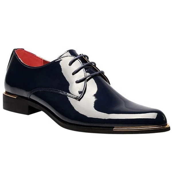 

Trendy Patent Leather and Tie Up Design Men's Formal Shoes
