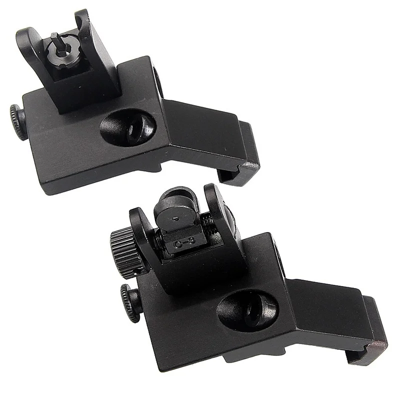 

Fyzlcion AR15 Tactical Front and Rear Flip Up 45 Degree Offset Quick Transition Backup Iron Sight for Hunting