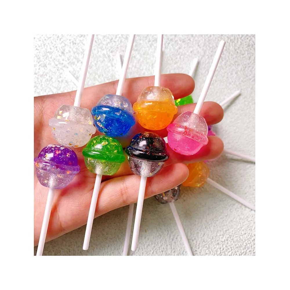 Kawaii 3D Miniature Lollipop Resin Cabochons DIY Crafts Scrapbooking Decoration Slime Charms Accessories Doll House Figurine