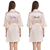 

Customize Logo Name Bridal Party Bridesmaid Silk Robe