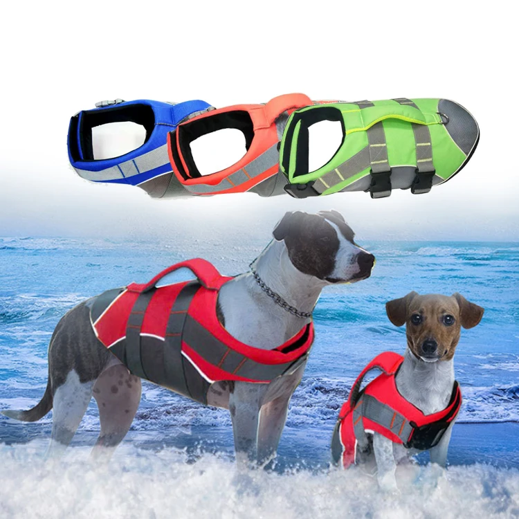 

OEM Custom Wholesale Adjustable Reflective Waterproof Pet Dog Life Jacket Vest For Small and Large Dogs