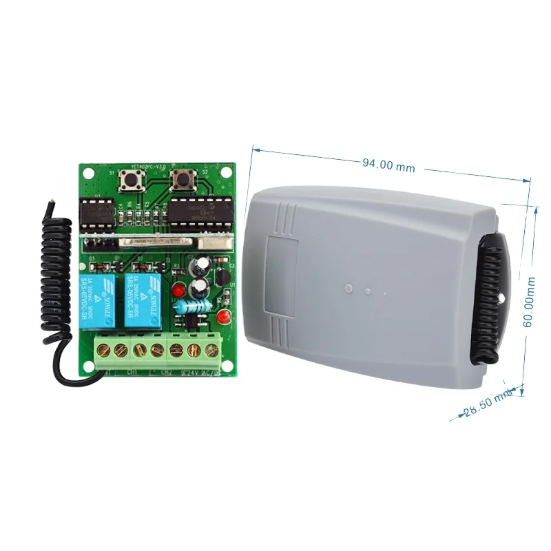 

433MHz Universal Brand Compatible Wireless Remote Control Switch RF Relay Receiver With Big Memory