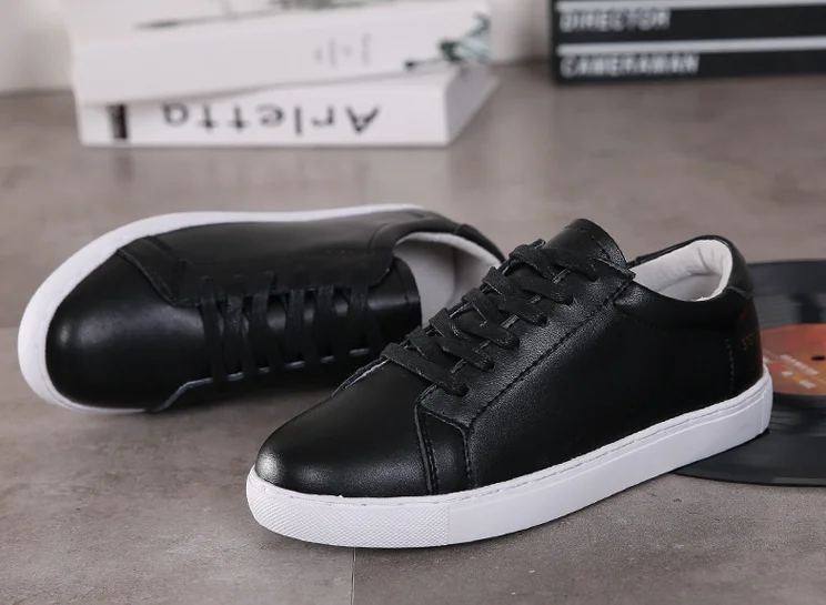 sneakers with leather upper