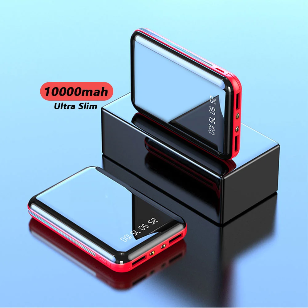 

Free Shipping 1 Sample OK Portable Mini Full Screen Small Powerbank Universal 10000mah Power Bank For Mobile Phone Charger